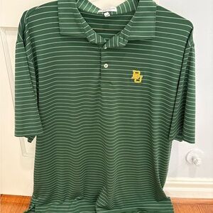 Peter Millar Baylor Green Polo with White Stripes